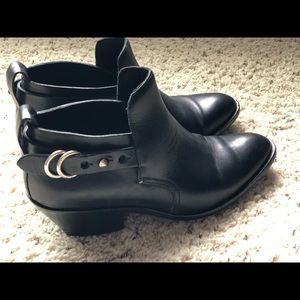 Rag & Bone Sullivan Black Leather Ankle Boots